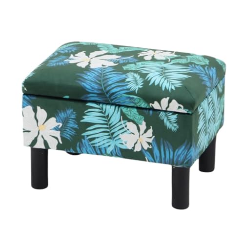 GIZNXBA Sitzhocker Beige Mit Stauraum Fußhocker Ottomane Mit Stauraum Kleiner Fußhocker Pouf Hocker Samtfußstütze Stabiler Holzfußhocker Für Wohnzimmer, Schlafzimmer, Couch(Groen) von GIZNXBA