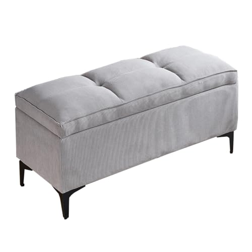 GIZNXBA Sitzhocker Beige Pouf Hocker Fußhocker Für Das Schlafzimmer Polsterhocker Mit Stauraum Bettende Mit Metallbeinen Für Schlafzimmer, Wohnzimmer, Couch(Gray B,40cm) von GIZNXBA