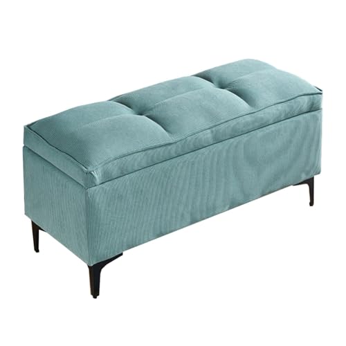 GIZNXBA Sitzhocker Beige Pouf Hocker Fußhocker Für Das Schlafzimmer Polsterhocker Mit Stauraum Bettende Mit Metallbeinen Für Schlafzimmer, Wohnzimmer, Couch(Green B,80cm) von GIZNXBA