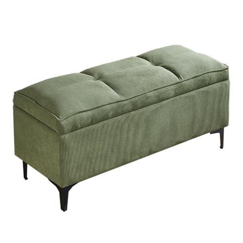 GIZNXBA Sitzhocker Beige Pouf Hocker Fußhocker Für Das Schlafzimmer Polsterhocker Mit Stauraum Bettende Mit Metallbeinen Für Schlafzimmer, Wohnzimmer, Couch(Green C,80cm) von GIZNXBA
