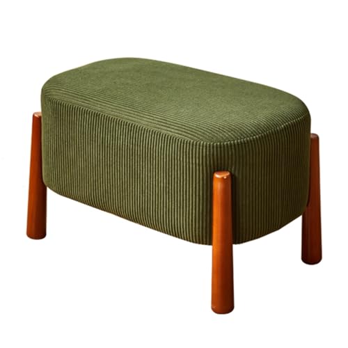 GIZNXBA Sitzhocker Beige Rechteckiger Fußhocker Ottoman Kleiner Fußhocker Gepolstert Für Das Wohnzimmer Pouf Hocker Mit Holzbeinen Kleine Eingangsbank Für Schminktisch(Groen) von GIZNXBA