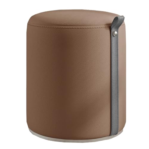 GIZNXBA Sitzhocker Beige Runde Ottomane Fußstütze Gepolsterte Pouf Hocker Rund Für Sofa 360° Drehbar Weich Gepolsterter Vanity Stuhl Fußhocker Für Wohnzimmer, Schlafzimmer(Bruin) von GIZNXBA