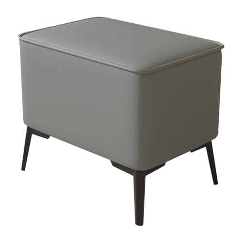 GIZNXBA Sitzhocker Grau Kleiner Fußhocker Gepolstert Für Das Wohnzimmer Rechteckige Pouf Hocker Für Die Couch Leder-Pouf-Ottomane Moderne Gepolsterte Sofa-Schuhbank Für Das Wohnzimmer(Grey,38cm) von GIZNXBA