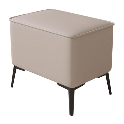 GIZNXBA Sitzhocker Grau Kleiner Fußhocker Gepolstert Für Das Wohnzimmer Rechteckige Pouf Hocker Für Die Couch Leder-Pouf-Ottomane Moderne Gepolsterte Sofa-Schuhbank Für Das Wohnzimmer(Khaki,38cm) von GIZNXBA