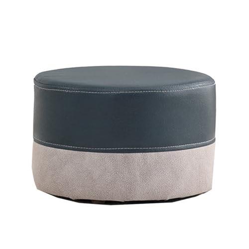 GIZNXBA Sitzhocker Grau Kleiner Fußhocker Gepolstert Pouf Hocker Rund Für Sofa Polsterhocker Für Wohnzimmer Schminkstuhl Dekorativer Sitz Für Schlafzimmer, Flur, Badezimmer(Blauw) von GIZNXBA
