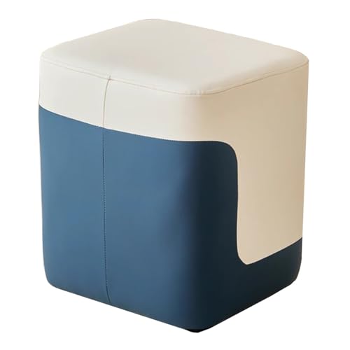 GIZNXBA Sitzhocker Grau Kleiner Fußhocker Gepolstert Rechteckige Pouf Hocker Für Die Couch Moderner Lederhocker Für Wohnzimmer Und Flur Mit Bequemem Sitz Fußhocker Für Das Schlafzimmer(Blauw) von GIZNXBA