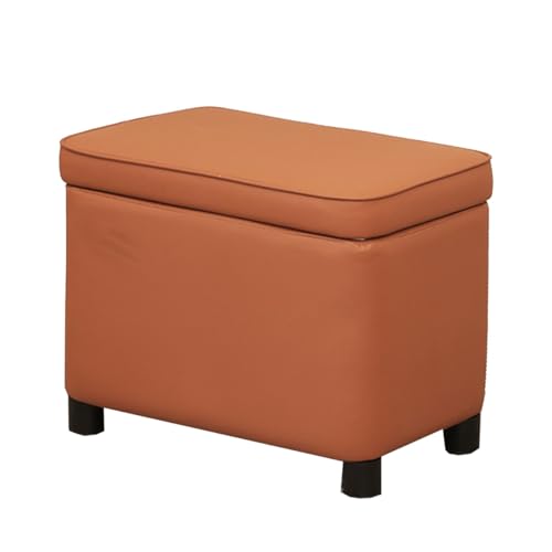 GIZNXBA Sitzhocker Grau Pouf Hocker Mit Stauraum Aufbewahrungs-Ottoman-Bank Für Das Schlafzimmer Bettende Aus Leder Gepolsterte Schuhablage Für Den Eingangsbereich, Wohnzimmer(Style 1,80cm) von GIZNXBA