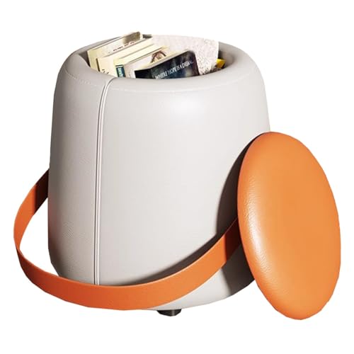 GIZNXBA Sitzhocker Mit Stauraum Kleiner Fußhocker Gepolstert Mit Deckel Fußhocker Für Das Schlafzimmer Pouf Hocker Mit Stauraum Stapelbare Schuhbank Für Das Wohnzimmer(Orange,B) von GIZNXBA