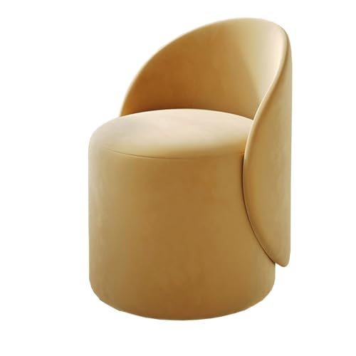 GIZNXBA Sitzhocker Rund Für Wohnzimmer 360° Drehung Gepolsterte Polsterhocker Rund Weich Gepolstert Eitelkeit Hocker, Kleiner Fußhocker Für Couch, Wohnzimmer, Schlafzimmer(/Yellow) von GIZNXBA
