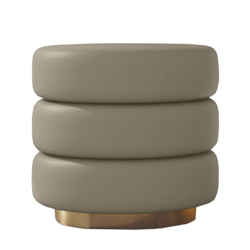 GIZNXBA Sitzhocker Rund Pouf Hocker Aus Gepolstertem Leder Für Das Wohnzimmer Ottoman-Fußstütze Für Die Couch Kleiner Tritthocker Pouf-Fußhocker Frisierstuhl Für Den Eingangsbereich(Style 4) von GIZNXBA