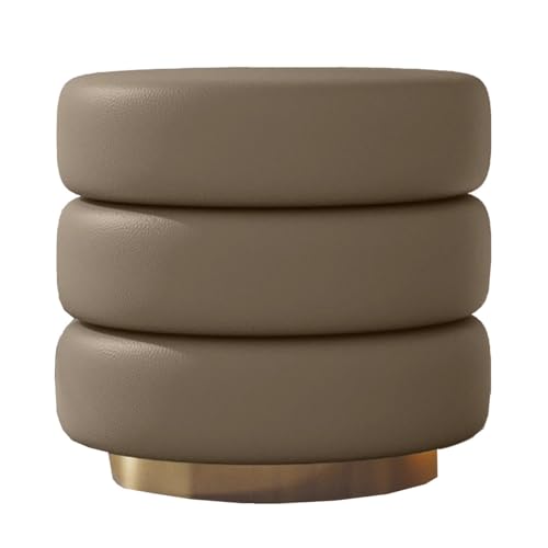 GIZNXBA Sitzhocker Rund Pouf Hocker Aus Gepolstertem Leder Für Das Wohnzimmer Ottoman-Fußstütze Für Die Couch Kleiner Tritthocker Pouf-Fußhocker Frisierstuhl Für Den Eingangsbereich(Style 7) von GIZNXBA