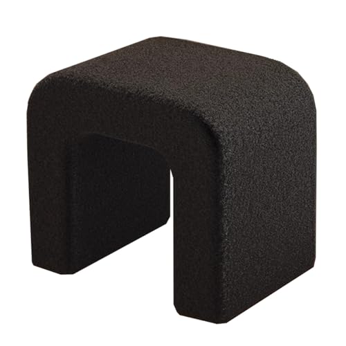GIZNXBA Sitzhocker Schwarz Gepolsterte Ottomane-Bank Moderner Fußhocker Gepolstert Polsterhocker Mit Weicher Polsterung Bettende Für Wohnzimmer, Schlafzimmer, Eingangsbereich(/Black B) von GIZNXBA