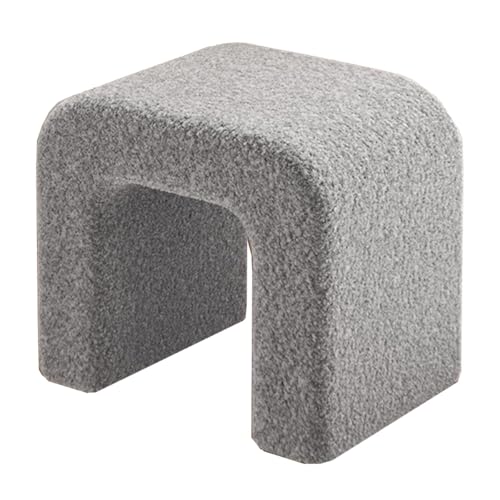 GIZNXBA Sitzhocker Schwarz Gepolsterte Ottomane-Bank Moderner Fußhocker Gepolstert Polsterhocker Mit Weicher Polsterung Bettende Für Wohnzimmer, Schlafzimmer, Eingangsbereich(/Gray B) von GIZNXBA