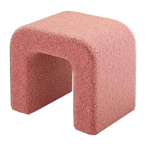 GIZNXBA Sitzhocker Schwarz Gepolsterte Ottomane-Bank Moderner Fußhocker Gepolstert Polsterhocker Mit Weicher Polsterung Bettende Für Wohnzimmer, Schlafzimmer, Eingangsbereich(/Pink) von GIZNXBA
