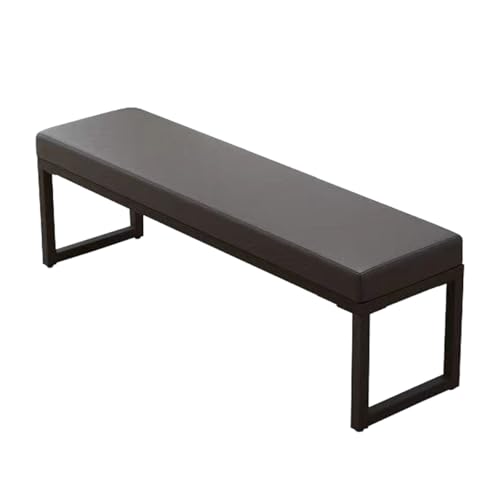 GIZNXBA Sitzhocker Schwarz Modernes Fußhocker Gepolstert Schlafzimmer Bank, Ende des Bettes Polsterhocker Mit Schwarzem Metallrahmen Für Wohnzimmer Innen Fußstütze Ottomane Für Couch(/Gray,100cm) von GIZNXBA