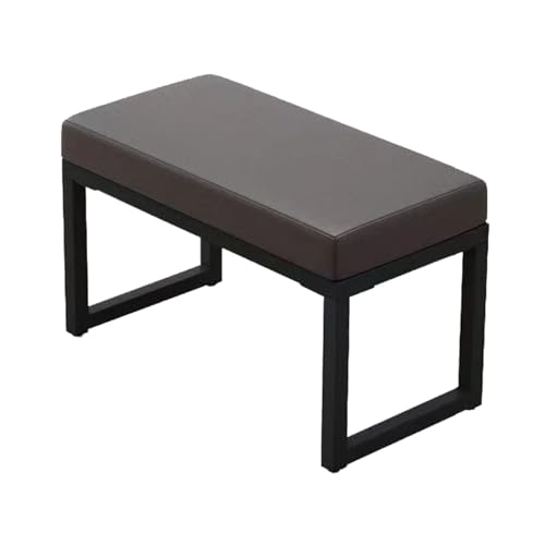 GIZNXBA Sitzhocker Schwarz Modernes Fußhocker Gepolstert Schlafzimmer Bank, Ende des Bettes Polsterhocker Mit Schwarzem Metallrahmen Für Wohnzimmer Innen Fußstütze Ottomane Für Couch(/Gray,60cm) von GIZNXBA