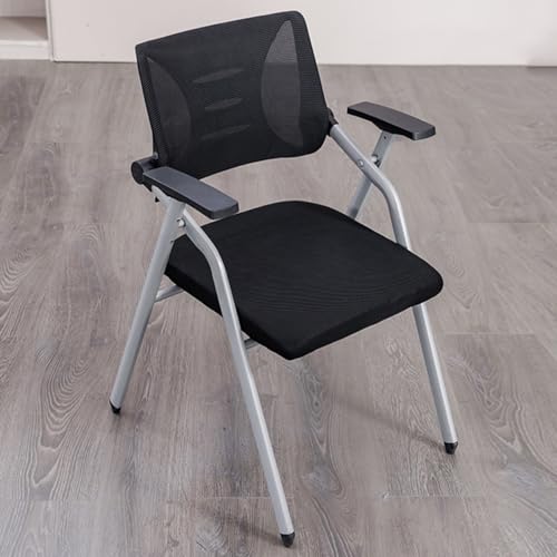 GIZNXBA Stapelbar Faltbare Bürostühle Ergonomische Bequeme Stuhl Netz Klappbar Computer Schreibtisch Stuhl Klappbar Empfang Gaststuhl Mit Armen Für Die Ausbildung Zimmer(/Black,Style 1) von GIZNXBA
