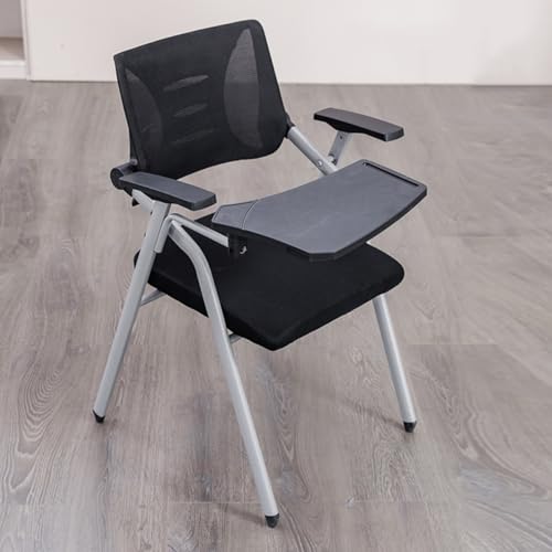 GIZNXBA Stapelbar Faltbare Bürostühle Ergonomische Bequeme Stuhl Netz Klappbar Computer Schreibtisch Stuhl Klappbar Empfang Gaststuhl Mit Armen Für Die Ausbildung Zimmer(/Black,Style 2) von GIZNXBA