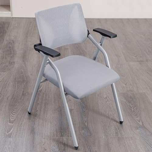 GIZNXBA Stapelbar Faltbare Bürostühle Ergonomische Bequeme Stuhl Netz Klappbar Computer Schreibtisch Stuhl Klappbar Empfang Gaststuhl Mit Armen Für Die Ausbildung Zimmer(/Gray B,Style 1) von GIZNXBA