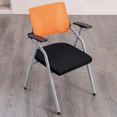 GIZNXBA Stapelbar Faltbare Bürostühle Ergonomische Bequeme Stuhl Netz Klappbar Computer Schreibtisch Stuhl Klappbar Empfang Gaststuhl Mit Armen Für Die Ausbildung Zimmer(/Orange,Style 1) von GIZNXBA