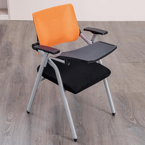 GIZNXBA Stapelbar Faltbare Bürostühle Ergonomische Bequeme Stuhl Netz Klappbar Computer Schreibtisch Stuhl Klappbar Empfang Gaststuhl Mit Armen Für Die Ausbildung Zimmer(/Orange,Style 2) von GIZNXBA