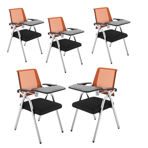 Klappbare Schülerstühle Mit Drehbarem Tisch Klappbarer Stuhl Für Den Gewerblichen Gebrauch Mit Netzrückenlehne Und Verstärktem Sitz Stapelbarer Ergonomischer Stuhl Mit Lendenwirbelstütze(Orange,5pcs) Klappbare Schülerstühle Mit Drehbarem Tisch Klappbarer Stuhl Für Den Gewerblichen Gebrauch Mit Netzrückenlehne Und Verstärktem Sitz Stapelbarer Ergonomischer Stuhl Mit Lendenwirbelstütze(Orange,5pcs) von GIZNXBA
