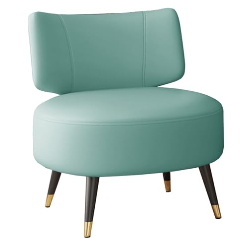 Leder Akzent Stuhl Modern Gepolstert Armless Stuhl Für Schlafzimmer Lesesessel Mit Metallbeinen, Gemütliche Faul Stuhl Für Wohnzimmer, Büro, Café (Color : /Green B) von GIZNXBA