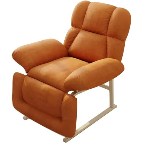 Relaxsessel Mit Hocker Akzentsessel Lesesessel Loungesessel Stuhl Polstersessel Mit Fußstütze,Rückenlehnenverstellung Faulenzersessel Modern Mit Großer Sitzfläche Für Schlafzimmer ( Color : /Orange ) von GIZNXBA