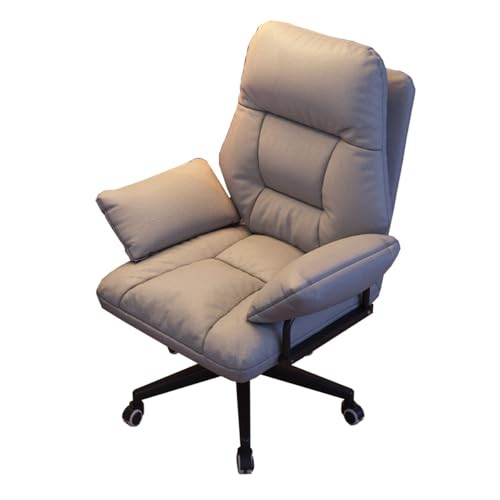 Schreibtischstuhl Bürostuhl Ergonomisch Gaming Liegesofa Freizeit Fauler Stuhl Chefsessel Computerstuhl Ergonomisch Rückenlehne Bequem Recliner Schlafzimmer Schreibtisch Drehsessel(/Light Gray,A) von GIZNXBA