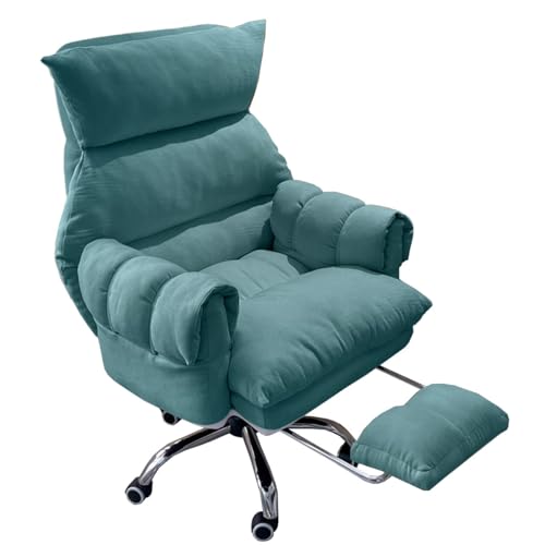 Schreibtischstuhl Chefsessel Verstellbare Computer-Stuhl Gaming Bürostuhl Ergonomisch Computerstuhl Gaming Drehbare Roll Eitelkeit Stuhl, Aufgabe Stühle Mit Armen Für Wohnzimmer(/Blue,With foot rest) von GIZNXBA