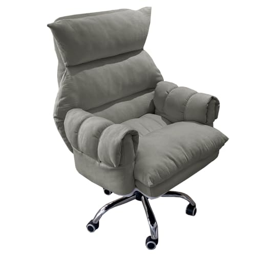 Schreibtischstuhl Chefsessel Verstellbare Computer-Stuhl Gaming Bürostuhl Ergonomisch Computerstuhl Gaming Drehbare Roll Eitelkeit Stuhl, Aufgabe Stühle Mit Armen Für Wohnzimmer(/Light Gray,A) von GIZNXBA