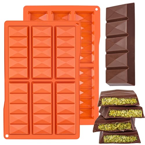 GIcGIeo Schokoladenform Silikon Dubai Schokolade Form tief,Silikonform Schokoladentafel Tafel schokoladen Form Tiefe für Pralinen Nuts Schokoriegel Süßigkeiten energieriegel von GIcGIeo