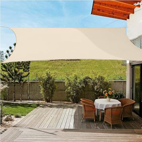 Sonnensegel Rechteckig Wasserdicht Oxford-Stoff Sonnenschutz Garten Balkon Und Terrasse 95% UV Schutz Hoch Dichte Gewebe Wasserdurchlässig Für Patio Pergola Hinterhofa,C,300x300cm von GImLy