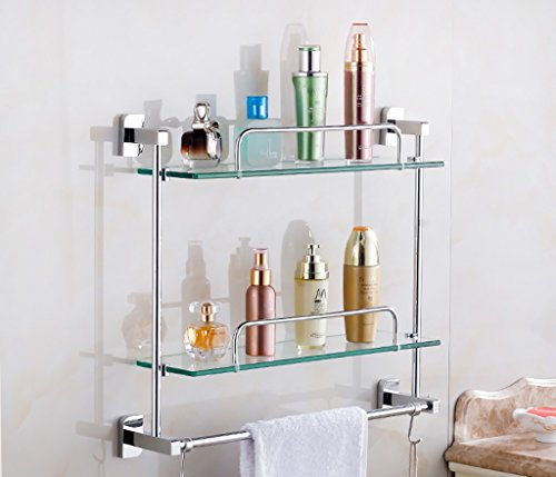 GJ-Shelf Badezimmer-Regal / 304 Edelstahl-Badezimmer-Glasregal an der Wand befestigte Größe: 35/40/45/50/60 * 12 * 44cm (größe : 35cm) von GJ-Shelf