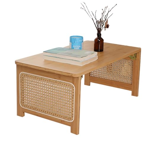 GJ Japanische Klapptische Aus Massivholz, Tee- Und Kaffeetische, Tragbarer Niedriger Picknicktisch, Klappbarer Teetisch for Den Balkon des Erkerfensters, Nachttisch, Computertisch(B,120x48x31cm) von GJ