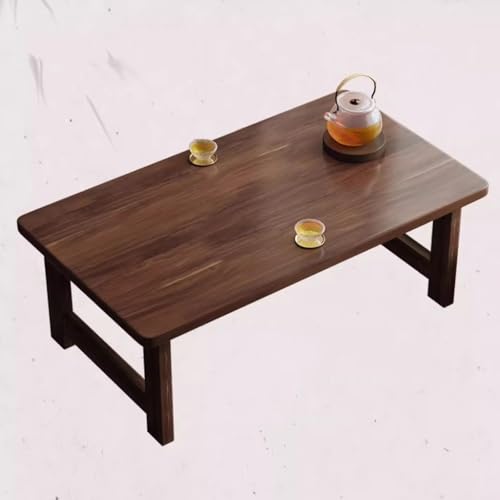 GJ Klappbarer Couchtisch aus Holz, zentraler Cocktailtisch for das Wohnzimmer, niedriger Bodentisch im japanischen Stil, for den Balkon des Erkerfenster-Teezimmers(80x40x33cm) von GJ
