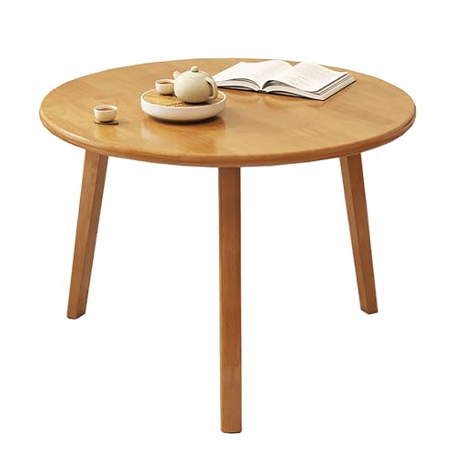 GJ Moderner, minimalistischer Couchtisch, runder Tisch aus massivem Holz, Balkon aus Reiner Eiche, Aktivitätsterrasse, Kleiner Schreibtisch, kreativer Esstisch (Color : B, Size : 60x60x45cm) von GJ