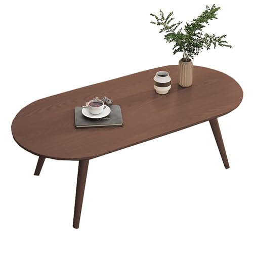 GJ Ovaler Couchtisch aus Holz/Wohnzimmertisch/Kleiner Tisch/Haushalts-Esstisch/Tische for Schlafzimmer, Büro, japanischer multifunktionaler Beistelltisch (Color : B, Size : 100x55x45cm) von GJ