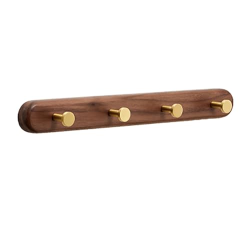 GJ Rustikale Wandgarderobe, Hutablage aus Holz for den Eingangsbereich, mit 4 metallisch-goldenen Haken for Aufhängen von Mänteln, Schals, Hüten, Jacken, Taschen, Handtüchern und Schlüsseln(A,40CM) GJ Rustikale Wandgarderobe, Hutablage aus Holz for den Eingangsbereich, mit 4 metallisch-goldenen Haken for Aufhängen von Mänteln, Schals, Hüten, Jacken, Taschen, Handtüchern und Schlüsseln(A,40CM) von GJ
