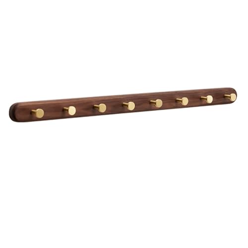 GJ Rustikale Wandgarderobe, Hutablage aus Holz for den Eingangsbereich, mit 4 metallisch-goldenen Haken for Aufhängen von Mänteln, Schals, Hüten, Jacken, Taschen, Handtüchern und Schlüsseln(A,80CM) GJ Rustikale Wandgarderobe, Hutablage aus Holz for den Eingangsbereich, mit 4 metallisch-goldenen Haken for Aufhängen von Mänteln, Schals, Hüten, Jacken, Taschen, Handtüchern und Schlüsseln(A,80CM) von GJ