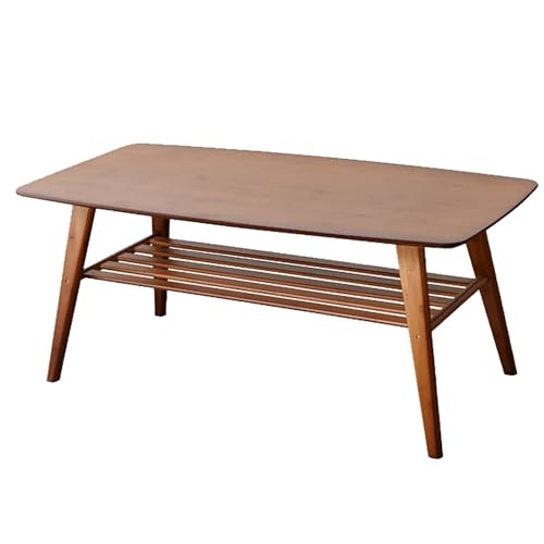 GJ Sofa-Beistelltisch, doppellagiger Couchtisch/Esstisch for Wohnzimmer, niedriger Sitztisch aus massivem Holz for kleine Wohnungen, Freizeittisch for Schlafzimmer (Color : B, Size : 100X50X50CM) von GJ