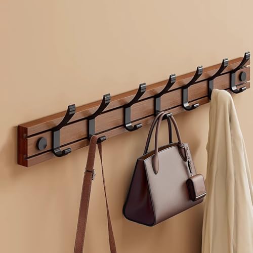 GJ Wandgarderobe, Wandhaken für den Eingangsbereich, Garderobenleiste mit mobilen Haken aus Aluminiumlegierung, robuster Handtuchhalter für Badezimmer (70 cm) von GJ