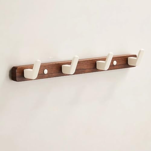 GJ Wandgarderobe im Landhausstil, rechteckige Kleiderhaken aus massivem Retro-Holz, for Eingangsbereich und Badezimmer, Mantel, Tasche, Handtuch, Schlüssel, Hut, Regenschirm(A,35CM) von GJ