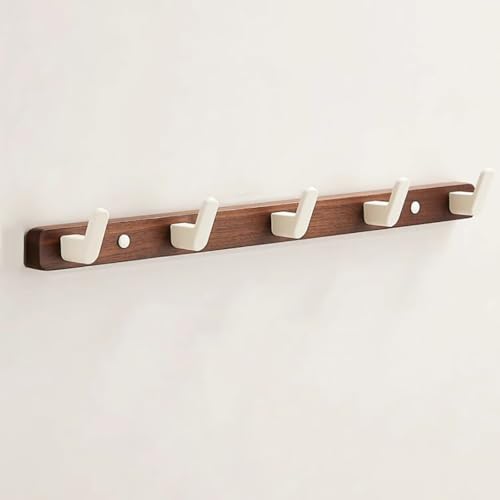 GJ Wandgarderobe im Landhausstil, rechteckige Kleiderhaken aus massivem Retro-Holz, for Eingangsbereich und Badezimmer, Mantel, Tasche, Handtuch, Schlüssel, Hut, Regenschirm(A,45CM) von GJ