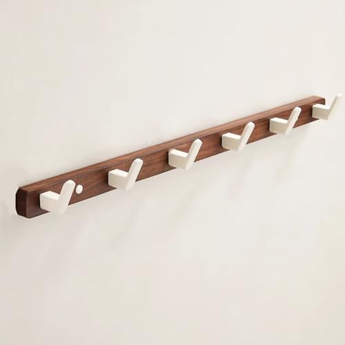 GJ Wandgarderobe im Landhausstil, rechteckige Kleiderhaken aus massivem Retro-Holz, for Eingangsbereich und Badezimmer, Mantel, Tasche, Handtuch, Schlüssel, Hut, Regenschirm(A,55CM) von GJ