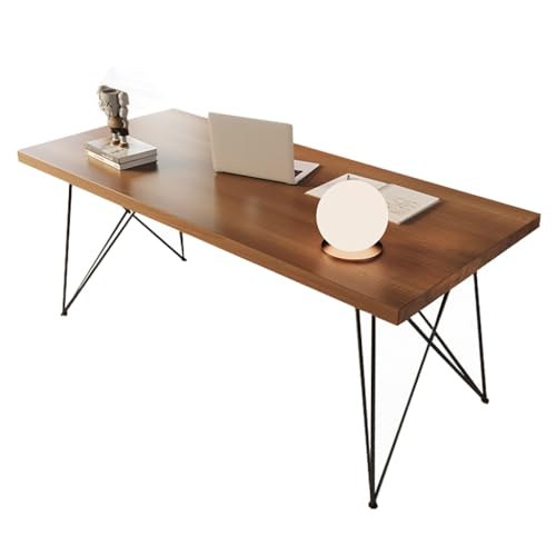 Mid Century Modern Couchtische,Mitteltisch for Wohnzimmer,Großer Home Office Computertisch,Stabiles Metallgestell,Rustikales Braun(100x60x73cm) von GJ