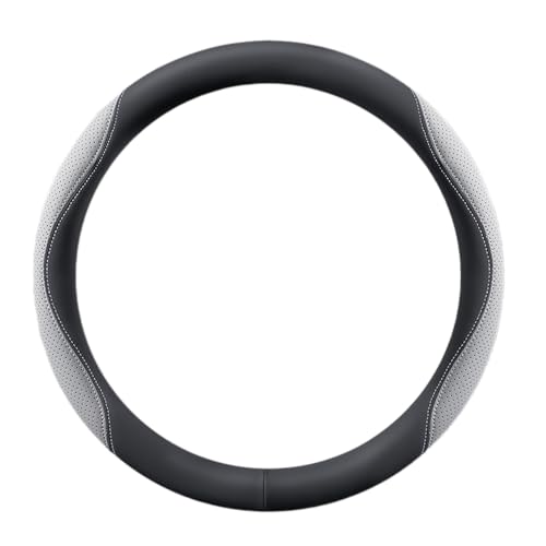 Auto Lenkradbezug für Citroen e-C3 2024 Anti Rutsch Lenkrad Abdeckung Lenkradschoner Auto Lenkradhülle Lenkradabdeckung,Type O- Black Gray von GJBHN