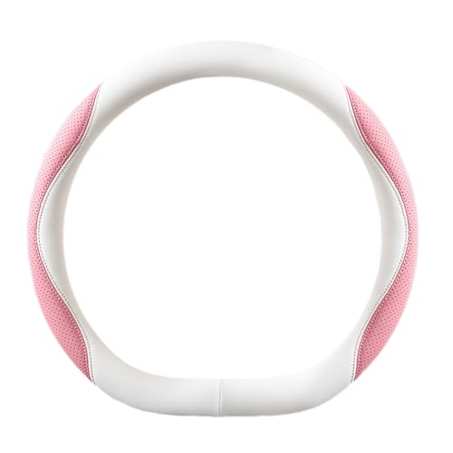 GJBHN Auto Lenkradbezug für Ford Explorer Electric SUV 2024 Anti Rutsch Lenkrad Abdeckung Lenkradschoner Auto Lenkradhülle Lenkradabdeckung,Type D- White pink von GJBHN