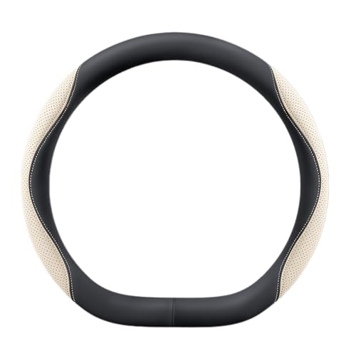 GJBHN Auto Lenkradbezug für Honda e:Ny1 2024 Anti Rutsch Lenkrad Abdeckung Lenkradschoner Auto Lenkradhülle Lenkradabdeckung,Type D- Black beige von GJBHN