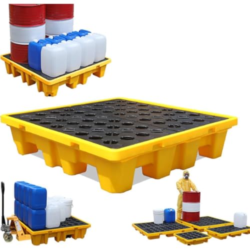 GJBMXSM Auffangpalette für Fässer, Plattform zur Auffangvorrichtung für Öltanks, Auslaufsichere Wanne, Modulare Auffangvorrichtung, Plattform zur Verhinderung von Ölfässern,66 * 36 * 12cm von GJBMXSM